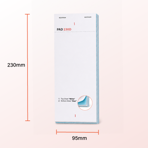 PAD230D - Long 2 Ply Carbon Duplicate Waiter Pads