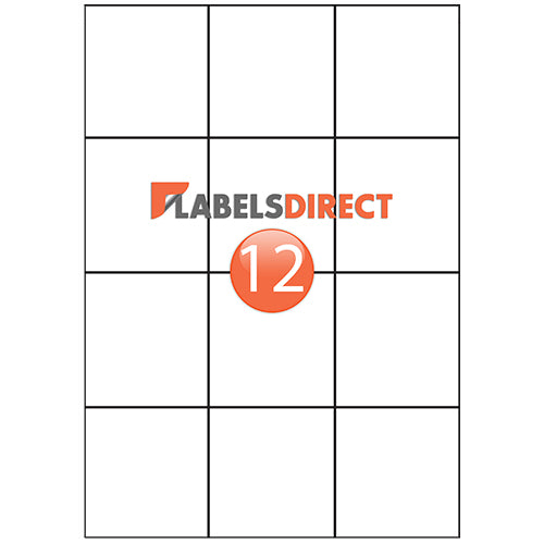 EL12 - Selvedge & Square Cornered Labels 70mm x 74.18mm