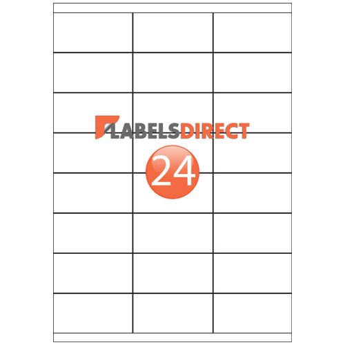 EL24S - Square Cornered Labels 70mm x 35mm