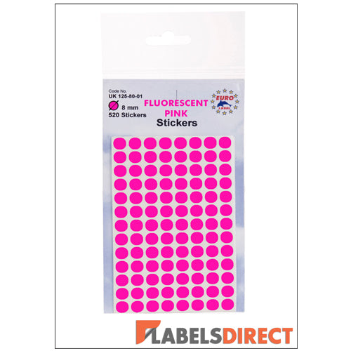 Fluorescent Pink Dot Stickers