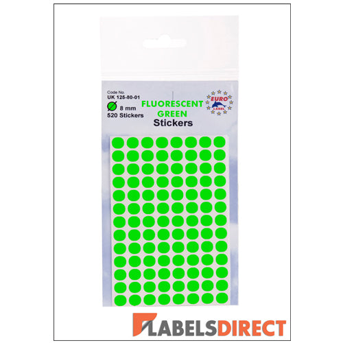 Fluorescent Green Dot Stickers