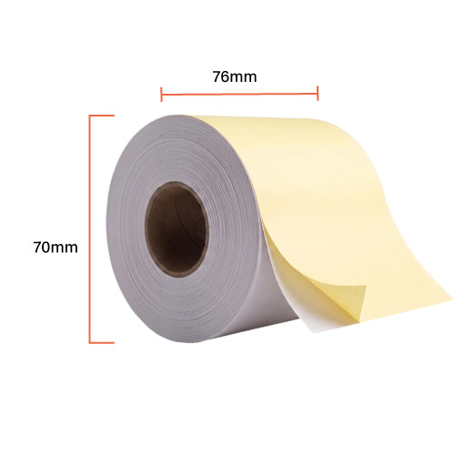 2PLY 76x70 - 2 ply carbonless, white / pink, 76x70x12mm