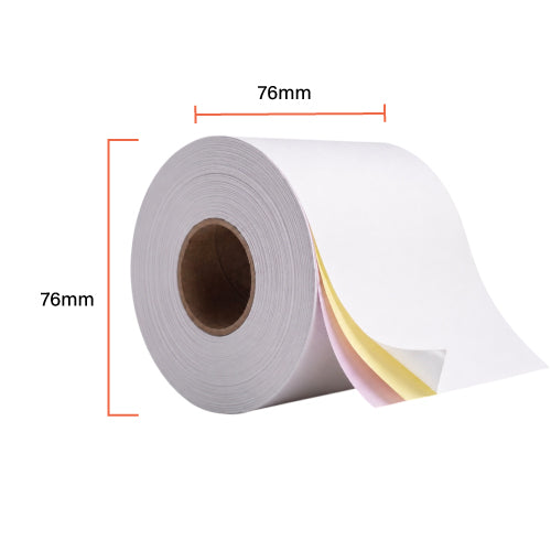 3PLY76 WPY	- 3 ply carbonless, white / pink, 76x76x12mm