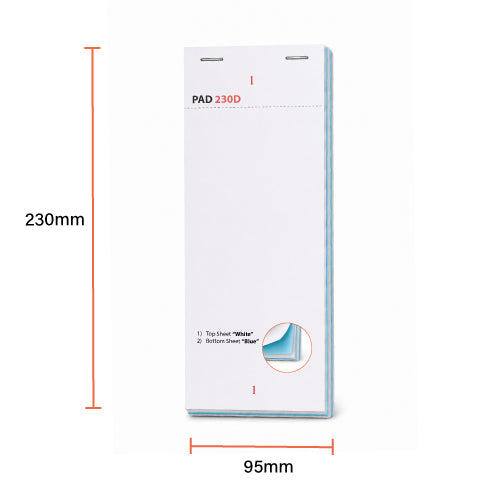 PAD230D - Long 2 Ply Carbon Duplicate Waiter Pads