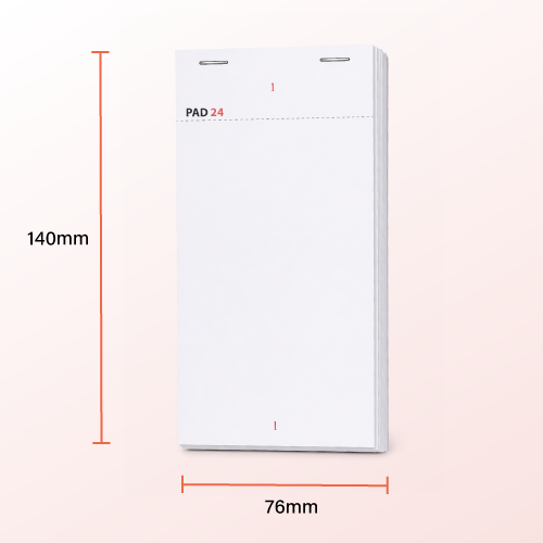 PAD24 - Medium Single Ply Waiter Pads