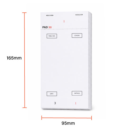 PAD30 - Large Duplicate Waiter Pads with Carbon Sheet