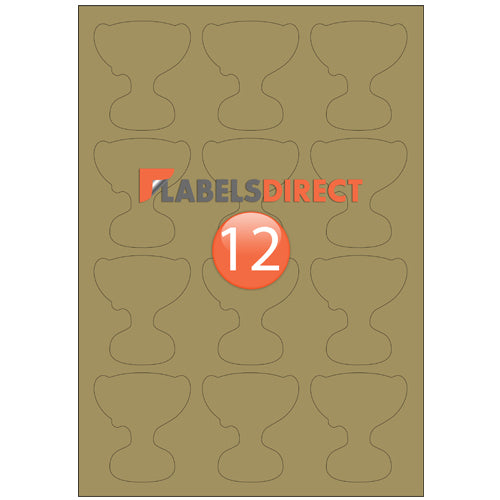 Trophy Shaped Labels 58mm x 67mm