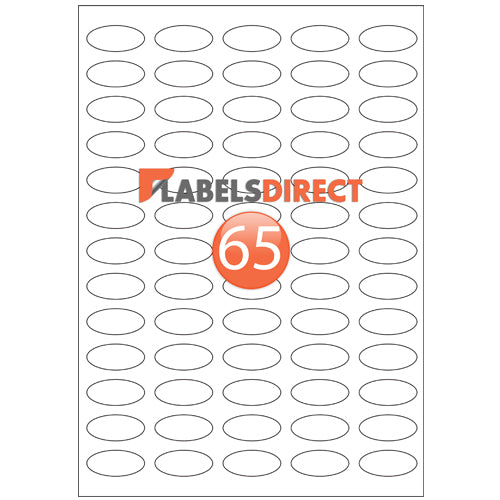 XOV65 - Oval Labels 35mm x 16mm