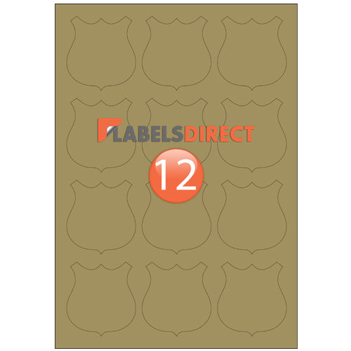 Shield Shaped Labels 58mm x 63mm
