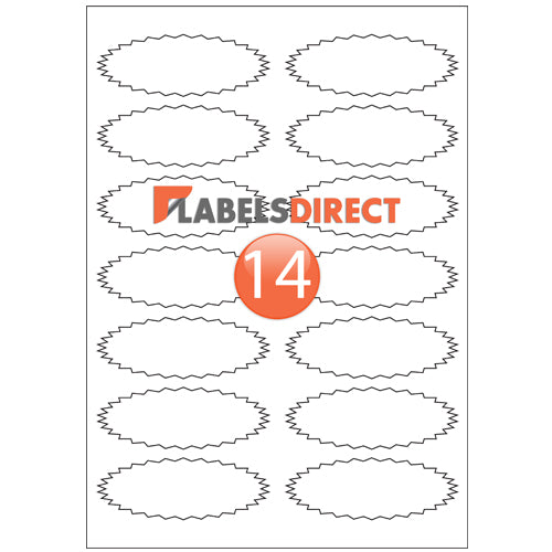 XSTB14 - 14 Pointed Star Labels 34mm x 95mm
