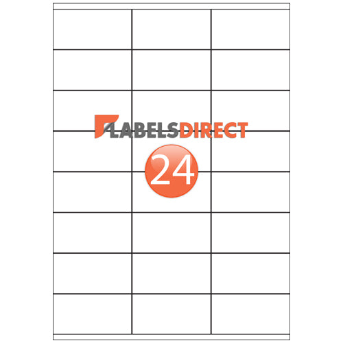 EL24SS - Square Cornered Labels 70mm x 36mm