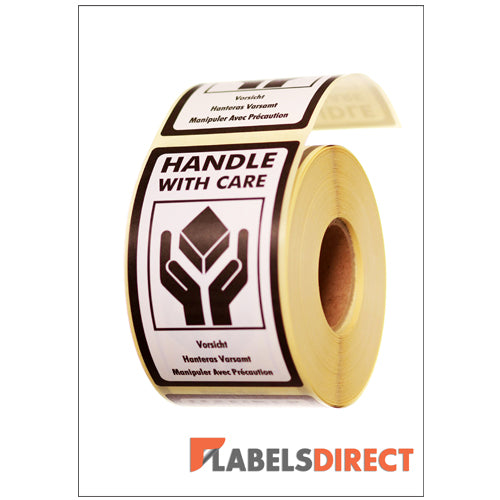 LD-PL02 - Handle With Care Packaging Labels 120mm x 70mm