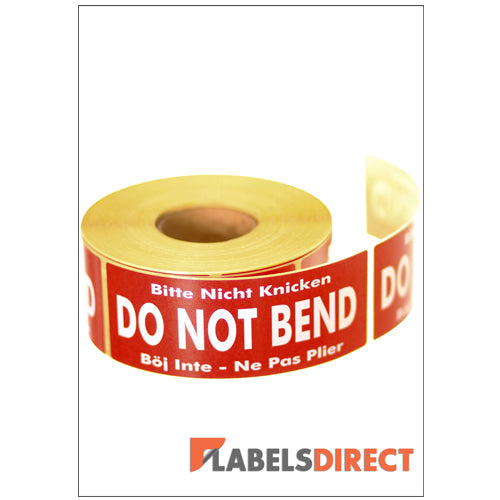 LD-SPL03 - Do Not Bend Packaging Labels 136mm x 50mm