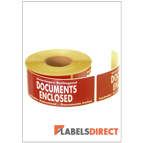 LD-SPL02 - Documents Enclosed Packaging Labels 136mm x 50mm