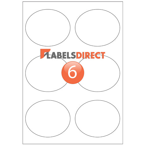 XOV6 - Oval Labels 92mm x 76.1mm