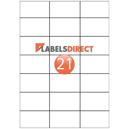 EL21 - Square Cornered Labels 70mm x 42.5mm