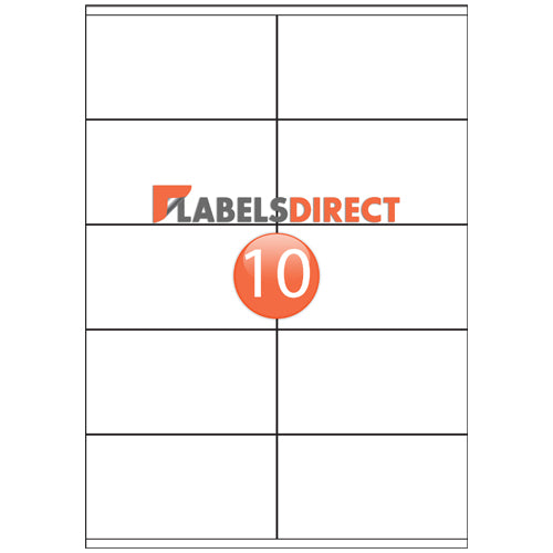 EL10SWP - Selvedge & Square Cornered Labels 105mm x 57mm