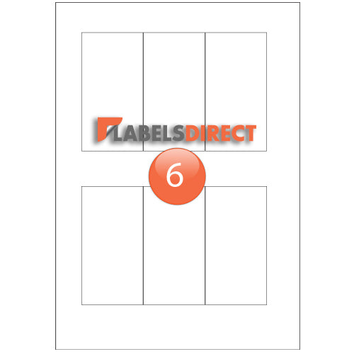 XLD-53-102 Square Cornered Labels 53mm x 102mm