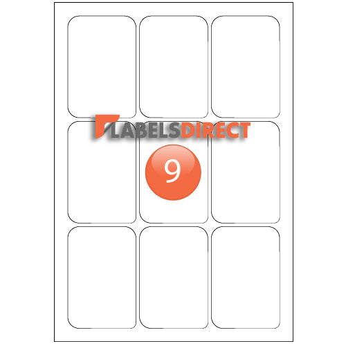 XLD-60-89 Round Cornered Labels 60mm x 89mm