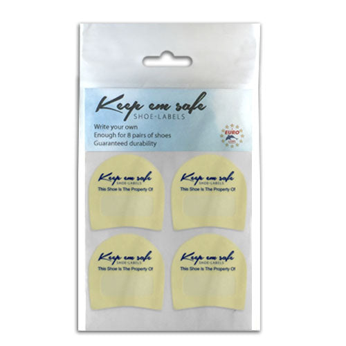 Keep Em Safe Shoe Labels - Write your own name tags for children's shoes.