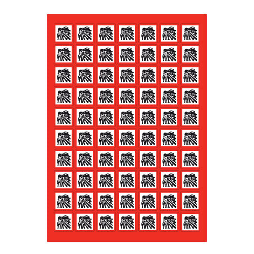 Live Explosive Label Color LB200 Explosive GHS Label. 25mm x 25mm - 70 Labels | Labels Direct