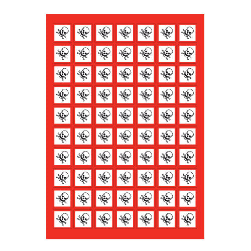 Toxic GHS Sticker Sheet
