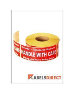 LD-SPL05 - Handle With Care Packaging Labels 136mm x 50mm