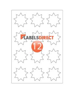 XST12-9 - 9 Pointed Star Labels 36mm x 58mm