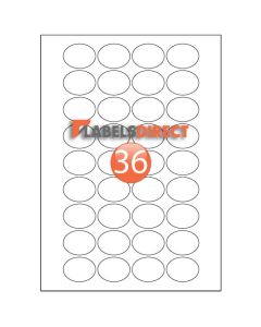 XOV36 - Oval Labels 29mm x 38mm